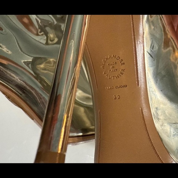 ✨ Alexandre Vauthier Gold Metallic Leather Ankle Boots – Size EU 39 (US 8.5–9) - Picture 8 of 9